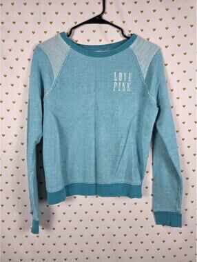 Victorias Secret Pink Vintage LOVE Sweater Shirt Blue XS